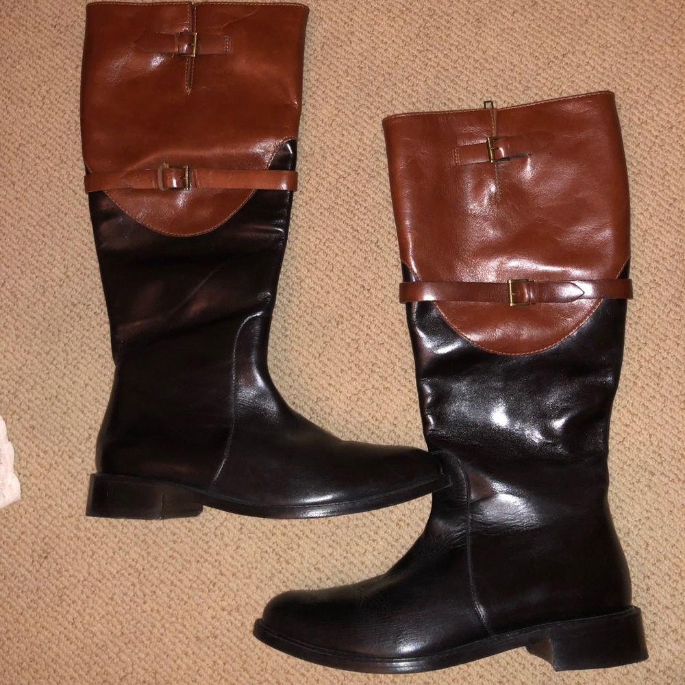 Johnston & Murphy Brown/Black knee-high boots